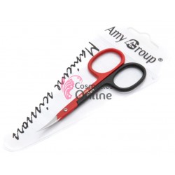 Forfecuta Amy Group pentru cuticule AMG16 Negru-Rosu cu varf curb Extra Quality